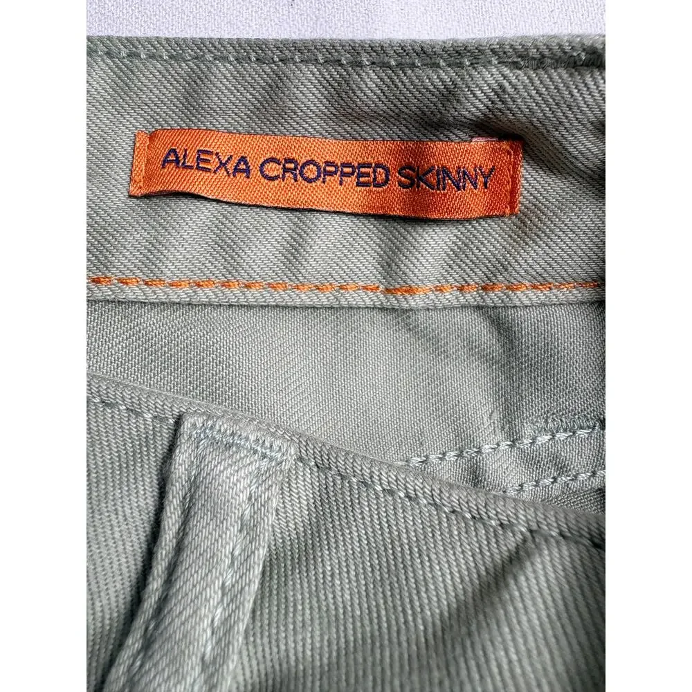 Tory Burch Alexa Cropped Skinny Jeans Light Green Size 25